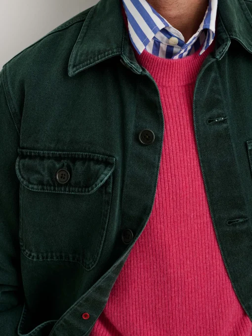 Garment Dyed Work Jacket In Recycled Denim