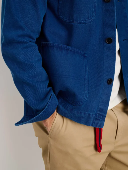 Garment Dyed Work Jacket In Recycled Denim