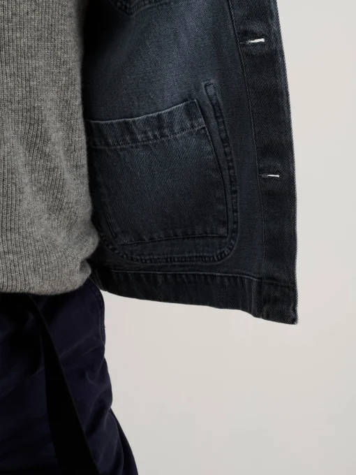 Garment Dyed Work Jacket In Recycled Denim