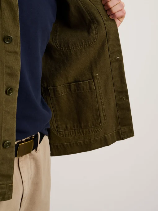 Garment Dyed Work Jacket In Recycled Denim