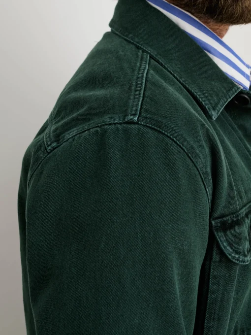 Garment Dyed Work Jacket In Recycled Denim