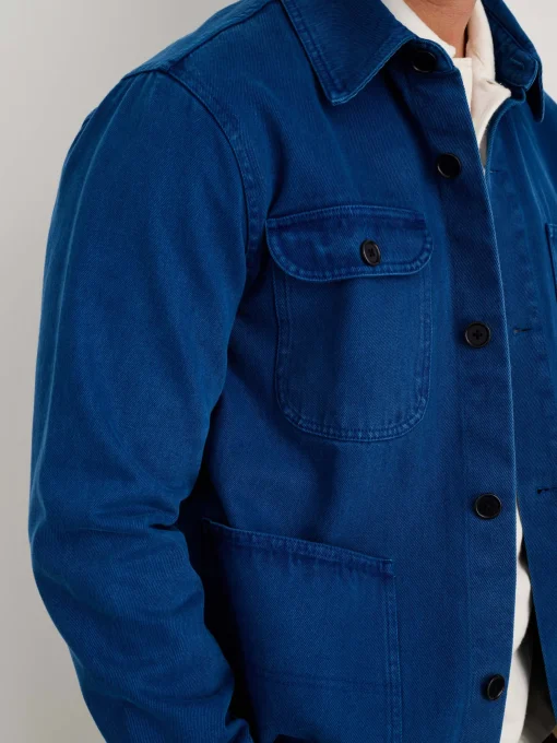 Garment Dyed Work Jacket In Recycled Denim
