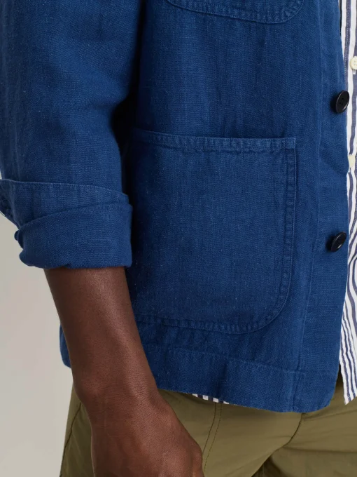 Garment Dyed Work Jacket In Linen