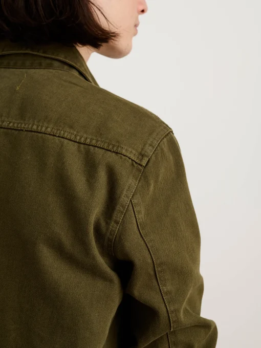 Garment Dyed Work Jacket In Recycled Denim