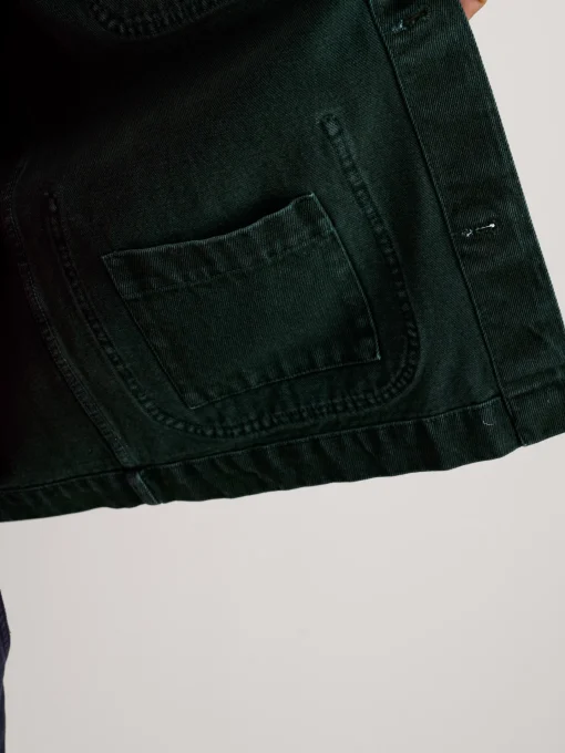 Garment Dyed Work Jacket In Recycled Denim