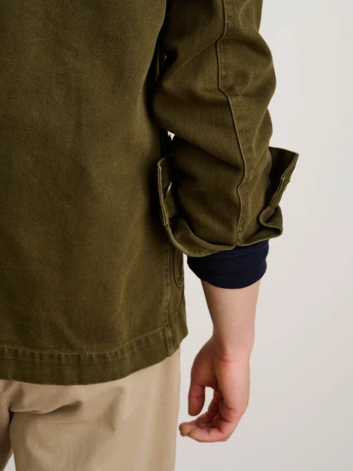 Garment Dyed Work Jacket In Recycled Denim