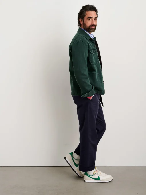 Garment Dyed Work Jacket In Recycled Denim
