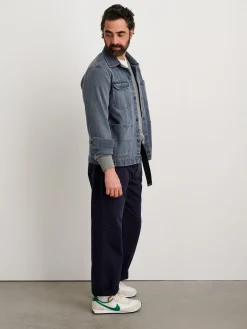 Garment Dyed Work Jacket In Recycled Denim