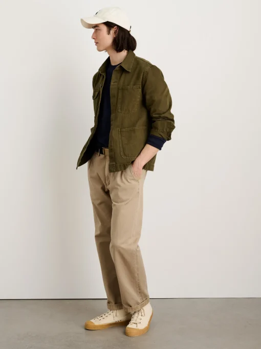 Garment Dyed Work Jacket In Recycled Denim
