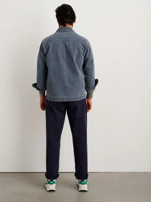 Garment Dyed Work Jacket In Recycled Denim