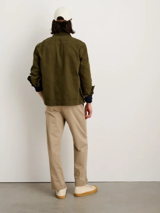 Garment Dyed Work Jacket In Recycled Denim