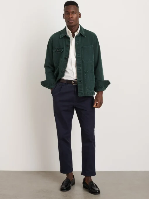Garment Dyed Work Jacket In Recycled Denim