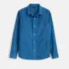 Indigo Dyed Bobby Shirt In Paper Poplin