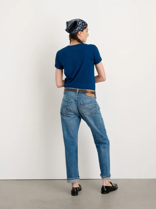 Indigo Dyed Frank Tee In 40S Jersey