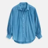 Indigo Dyed Kit Shirt In Paper Poplin