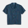 Indigo Dyed Maddie Camp Shirt In Gingham