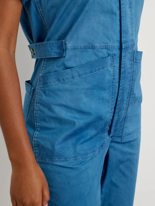 Indigo Dyed Standard Short Sleeve Jumpsuit