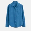 Indigo Dyed Wyatt Shirt In Linen