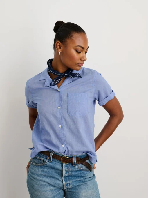 Maddie Camp Shirt In Cotton Voile