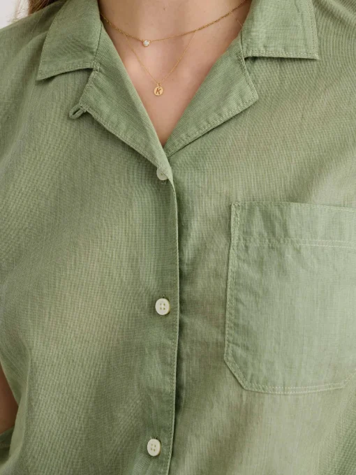Maddie Camp Shirt In Cotton Voile