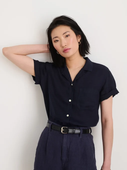 Maddie Camp Shirt In Linen