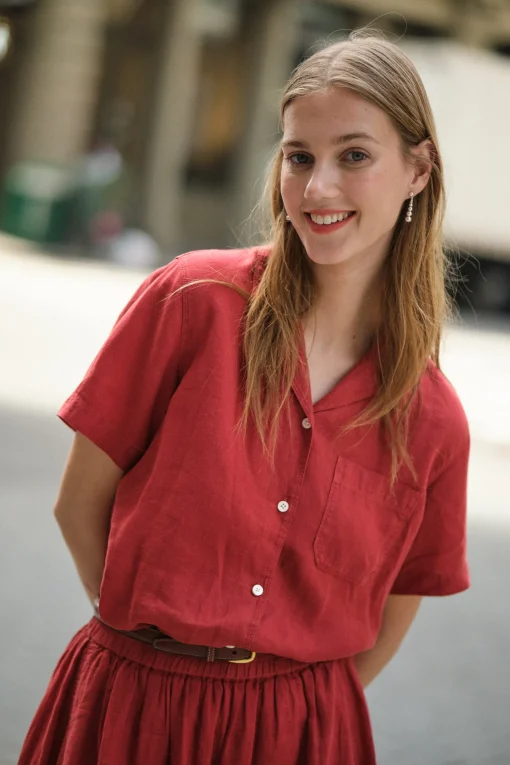Maddie Camp Shirt In Linen
