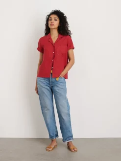 Maddie Camp Shirt In Linen