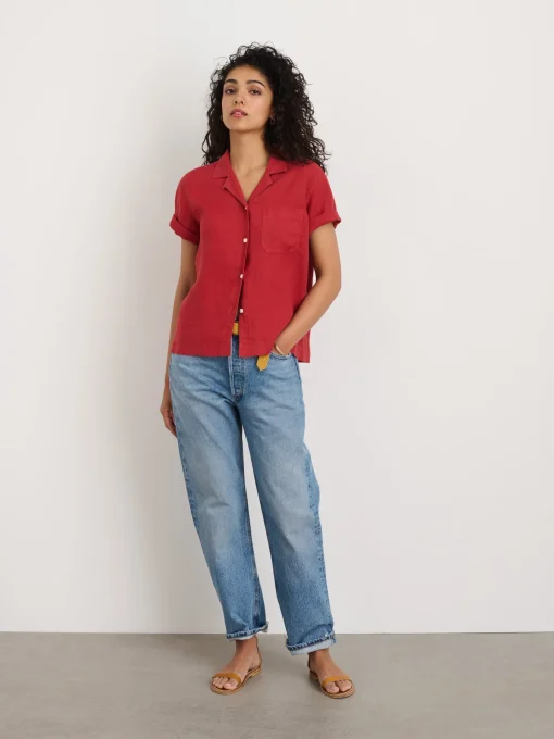 Maddie Camp Shirt In Linen