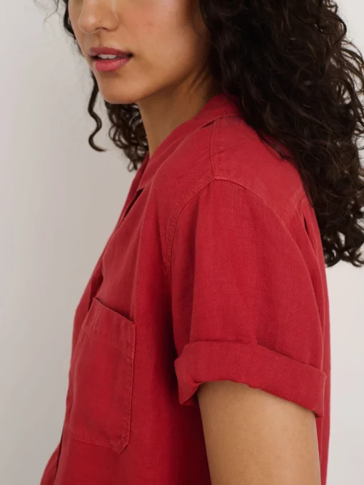 Maddie Camp Shirt In Linen