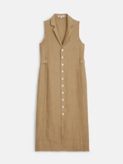 Mathilde Vest Dress In Linen
