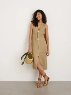 Mathilde Vest Dress In Linen