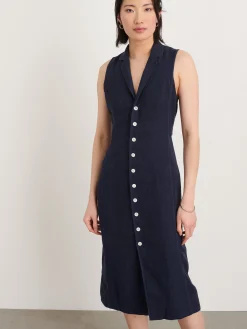 Mathilde Vest Dress In Linen