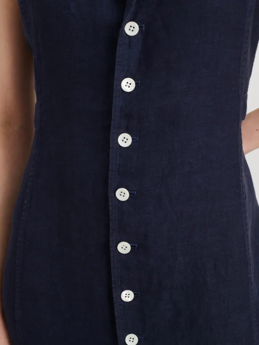 Mathilde Vest Dress In Linen