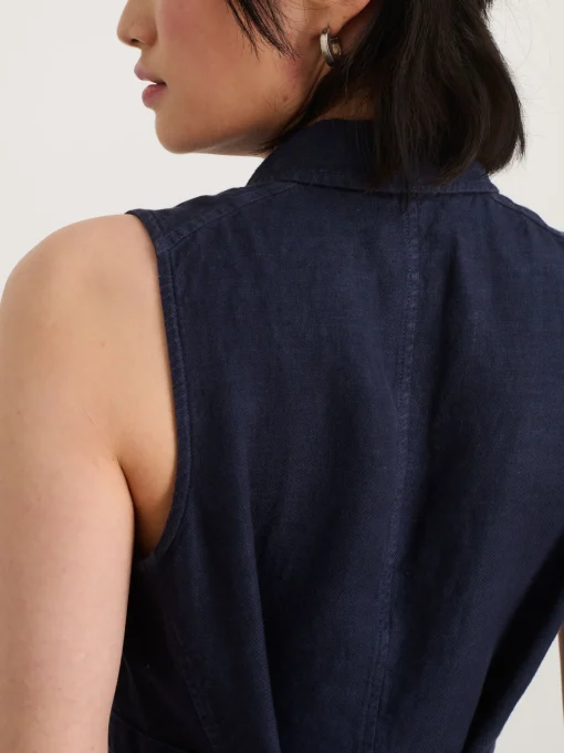 Mathilde Vest Dress In Linen