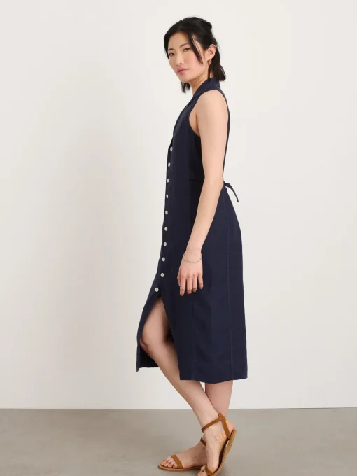 Mathilde Vest Dress In Linen
