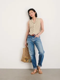 Mathilde Vest In Flax