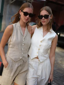 Mathilde Vest In Flax