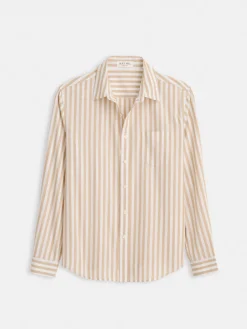 Mill Shirt In Wide Striped Portuguese Poplin