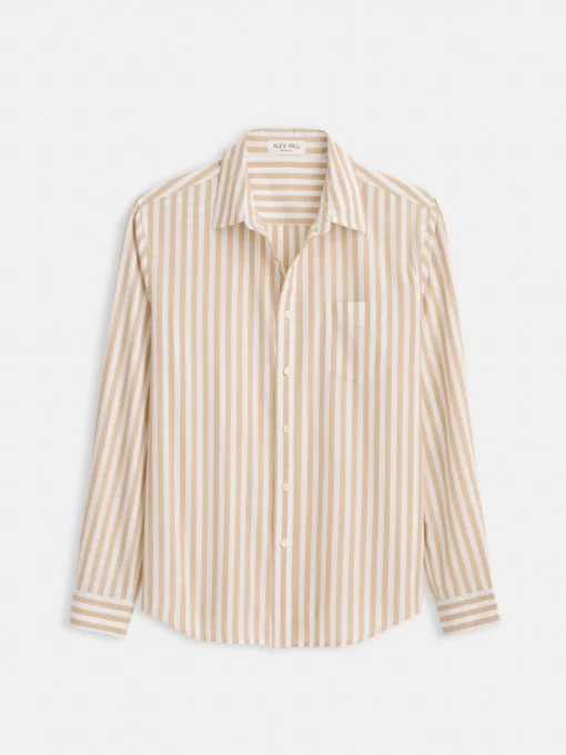 Mill Shirt In Wide Striped Portuguese Poplin