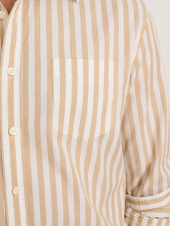 Mill Shirt In Wide Striped Portuguese Poplin