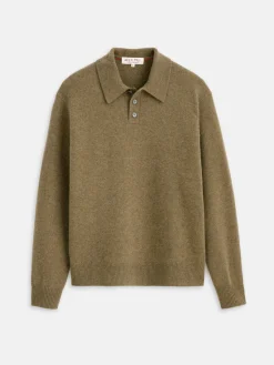Polo Sweater In Washed Cashmere