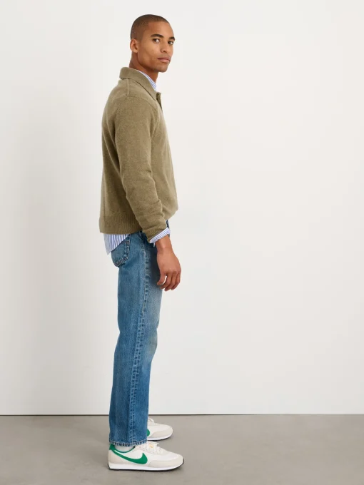Polo Sweater In Washed Cashmere