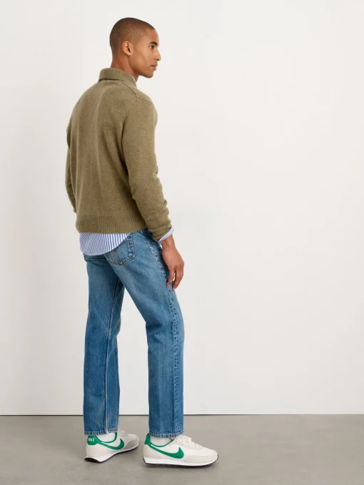 Polo Sweater In Washed Cashmere