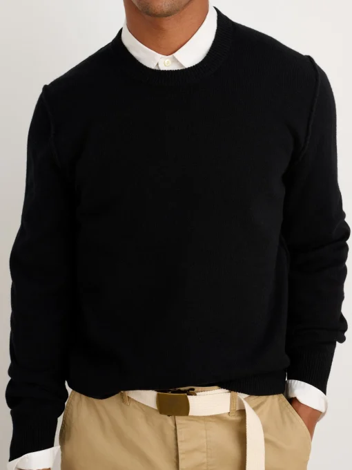 Reverse Seam Sweater In Superfine Merino Wool