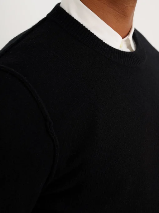 Reverse Seam Sweater In Superfine Merino Wool