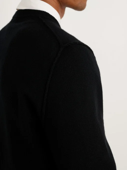 Reverse Seam Sweater In Superfine Merino Wool