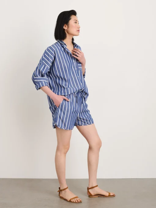 Rework Sunny Pull On Short In Wide Stripe