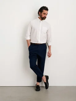 Standard Pleated Pant In Cotton Linen