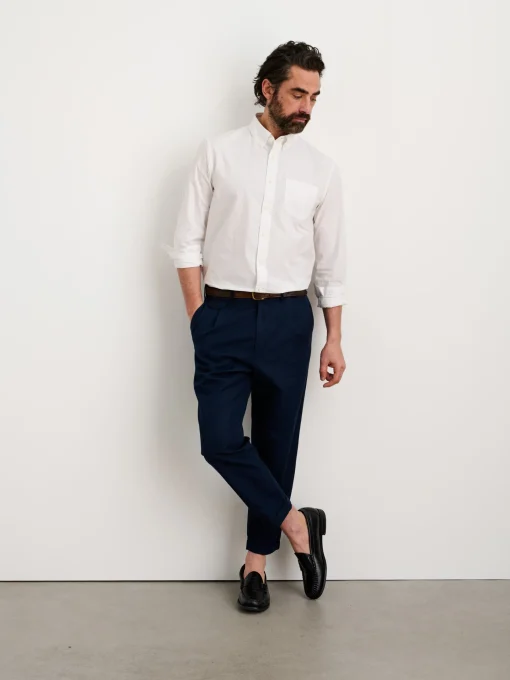 Standard Pleated Pant In Cotton Linen