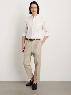 Standard Pleated Pant In Cotton Linen